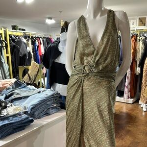 Elegant Green Wrap Dress